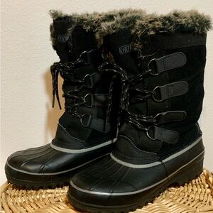 Khombu Black Winter Rain Boots